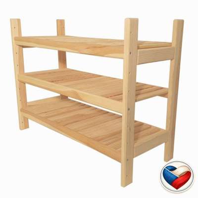 Fa polcos állvány 3 polcos 60 x 64 x 25 cm cseh gyártmány