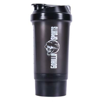 Gorilla Sports Shaker rekesszel fekete 500 ml