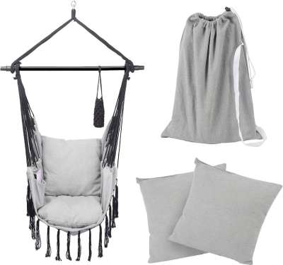 MIADOMODO Függő hintaszék kintre-bentre szürke