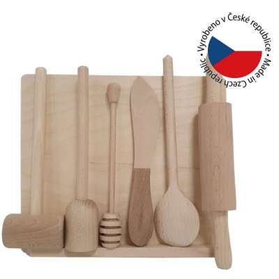 Fából készült készlet kis szakácsoknak 40 x 7 x 30 cm 6 db