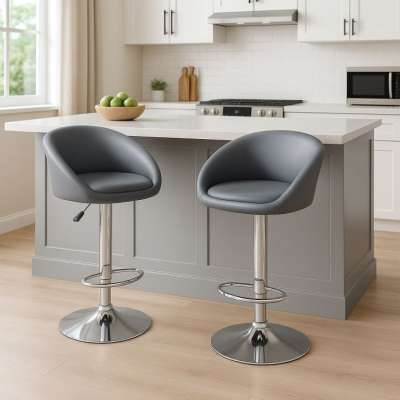 2 darabos bárszék szett antracit, állítható magasság