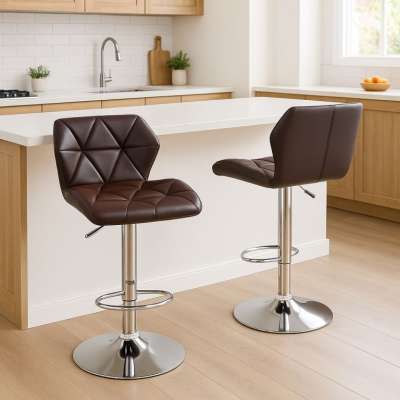 2 darabos bárszék szett barna, állítható magasság