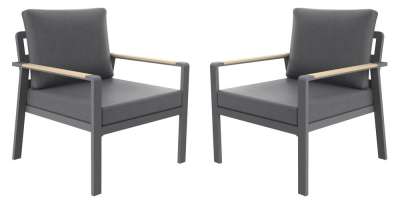 ROJAPLAST Alumínium fotelek SIBIU DUO 2 db fekete