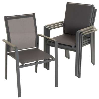 Kerti szék készlet  90 x 56,5 x 59,5 cm 4 db szürke