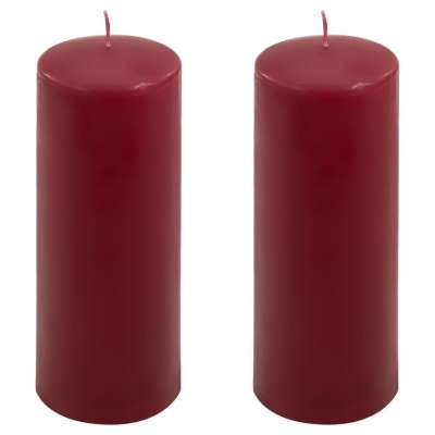 Gyertya készlet 20 cm Ø 7,5 cm  2 db bordó