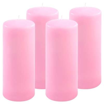 Gyertya készlet 25 cm Ø 10 cm 4 db rózsaszín