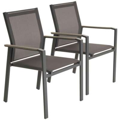 Kerti szék készlet 90 x 56,5 x 59,5 cm 2 db szürke