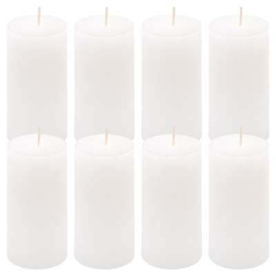 Rusztikus gyertyakészlet 10 cm Ø 5 cm 8 db fehér