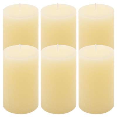 Rusztikus  gyertya készlet 11,5 cm Ø 6,8 cm 6 db krém