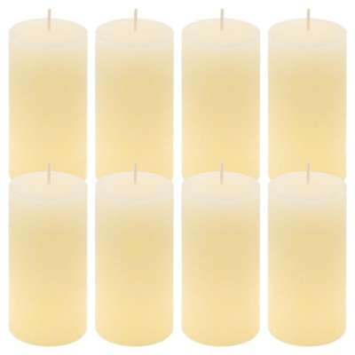 Rusztikus gyertya készlet 10 cm Ø 5 cm 8 db krém