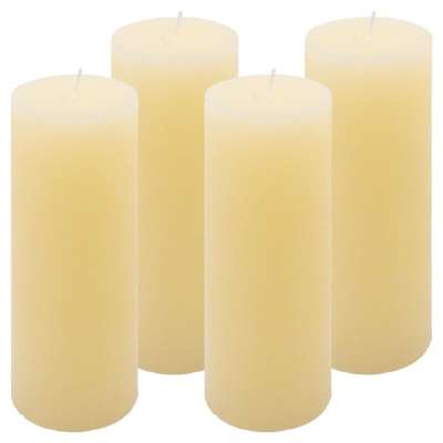 Rusztikus gyertya készlet 20 cm Ø 7,5 cm 4 db krém
