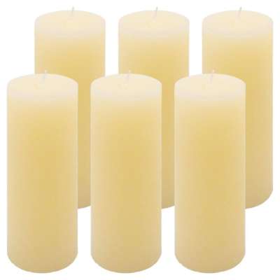 Rusztikus gyertya készlet  20 cm Ø 7,5 cm 6 db krém