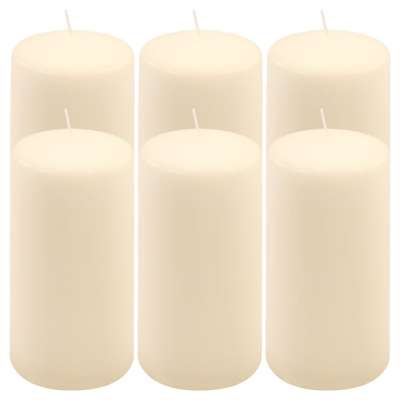 Gyertya készlet 15 cm Ø 7,5 cm 6 db krém szín