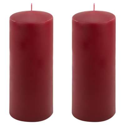 Gyertya készlet 25 cm Ø 10 cm  2 db bordó