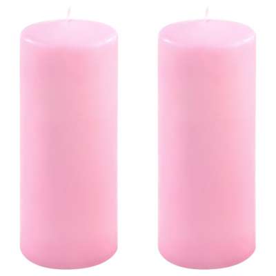 Gyertya készlet 20 cm Ø 7,5 cm 2 db rózsaszín