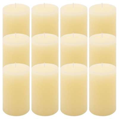 Rusztikus gyertya készlet 11,5 cm Ø 6,8 cm 12 db krém