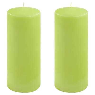 Gyertya készlet 25 cm Ø 10 cm 2 db világoszöld