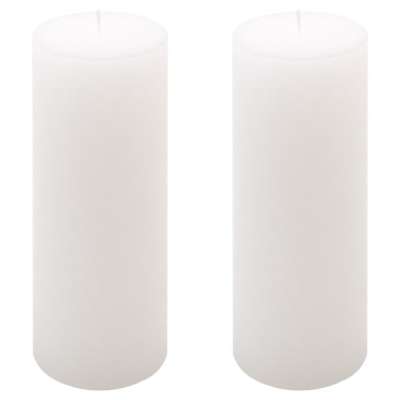 Rusztikus gyertya készlet 20 cm Ø 7,5 cm 2 db fehér