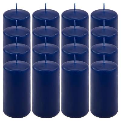 Oszlopos gyertya készlet 10 cm Ø 5 cm  16 db kék
