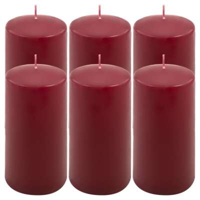 Gyertya készlet 15 cm Ø 7,5 cm 6 db bordó