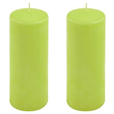 Gyertya készlet 20 cm Ø 7,5 cm 2 db világoszöld