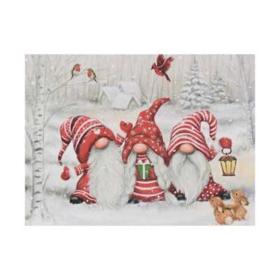 Fali kép Téli törpék LED 30 x 40 cm