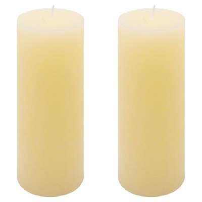 Rusztikus gyertya készlet 20 cm Ø 7,5 cm  2 db krém