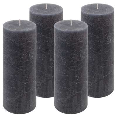 Rusztikus gyertyakészlet 20 cm Ø 7,5 cm 4 db antracit