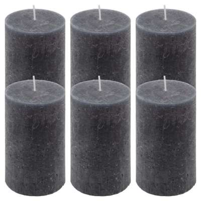 Rusztikus gyertya készlet 11,5 cm Ø 6,8 cm 6 db antracit