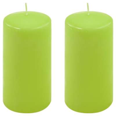 Oszlopgyertya készlet 15 cm Ø 7,5 cm 2 db világoszöld