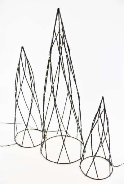 Fém piramis készlet 154 LED meleg fehér