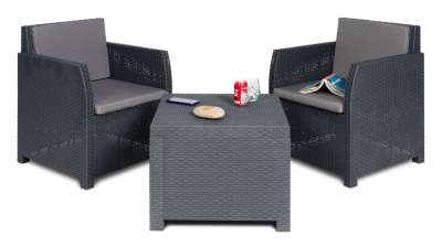 Kerti ülő garnítúra műanyag DIANA 2 grafit