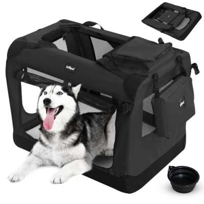 Leopet® Szállító box kutyáknak XXL 91 x 63 x 63 cm fekete