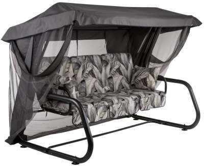 DAJAR Kerti hinta fém VENEZIA szürke levelekkel