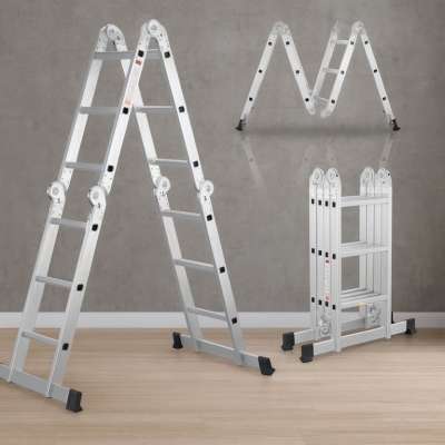 Alumínium összecsukható létra 3,6 m 4 részes 6 fokos 150 kg