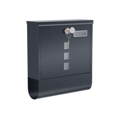 SONGMICS Falra szerelhető postaláda újságtartóval antracit