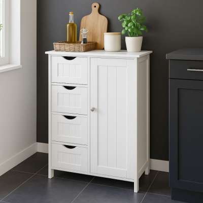 Univerzális szekrény 4 fiókkal 55 x 30 x 81 cm fehér