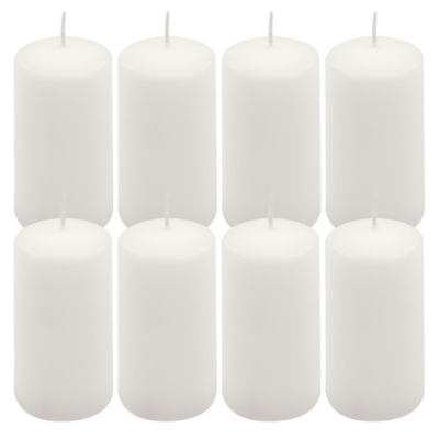 Gyertyakészlet 8 db magasság  10 cm fehér