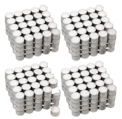 Fehér teamécses illatmentes 8 órás égési idővel 400 db