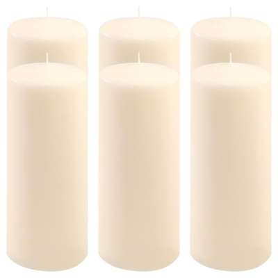 Paraffin gyertya 25 cm 30 óra égési idő 6 db krém szín