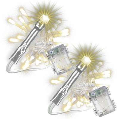 Karácsonyi LED lánc 2x50 dióda 5 m időzítő  meleg fehér