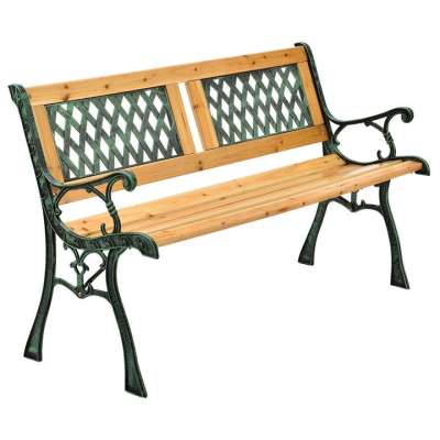 Kerti pad 122 cm fa és öntöttvas