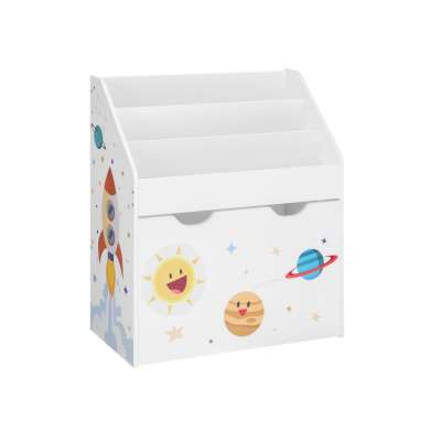 Gyerek könyvespolc  űr motívummal fehér