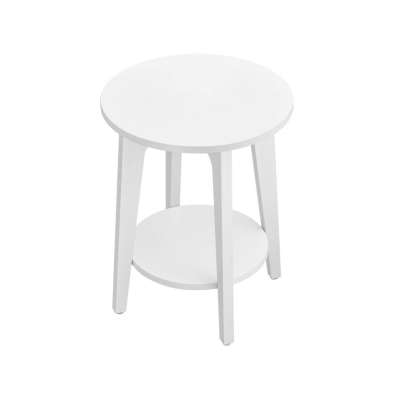 Dohányzóasztal kerek polccal 40 x 50 cm fehér