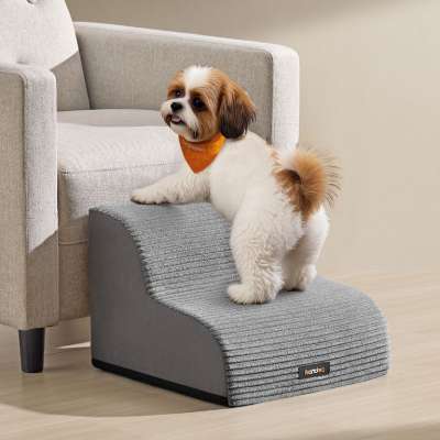 Kutyalépcső csúszásgátlóval 2 lépcsőfok 40x40x30 szürke