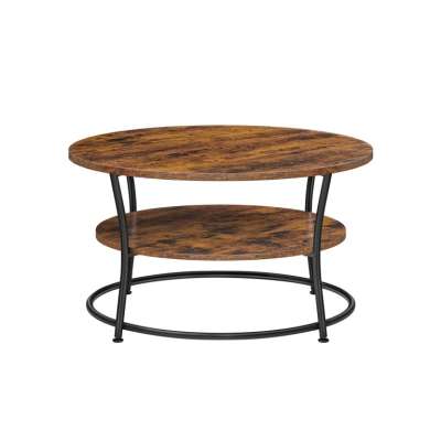 Kerek dohányzóasztal 80 cm rusztikus barna