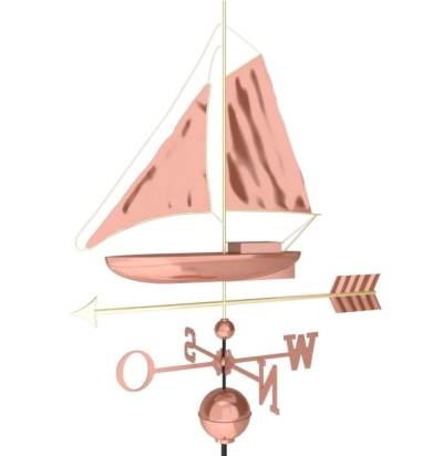 Dekoratív réz vitorlás szélkakas135 cm