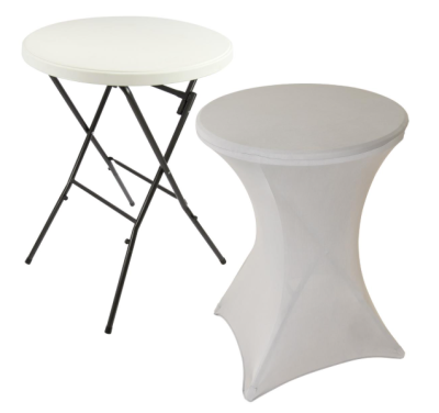 BISTRO Partiasztal rugalmas huzattal világosszürke