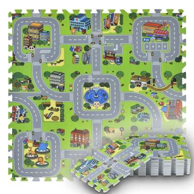Gyerek puzzle szőnyeg város motívum 9 db EVA hab