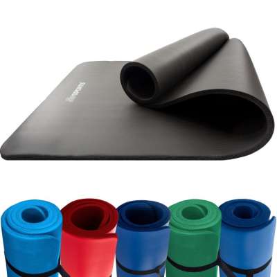 ScSPORTS Fitness és jógaszőnyeg 190x80 cm 1,5 cm fekete